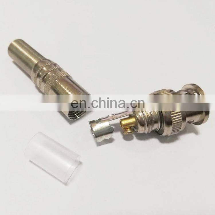 Welding-free Plug Connector BNC Male Screw with Spring BNC Male Connector To Screw Terminal for cctv Camera
