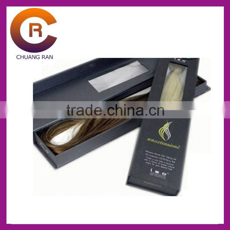 Full printing factory made cheap custom hair extension boxes