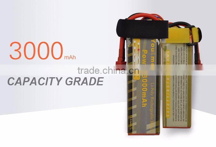 High performance 3000mah 11.1V 35C lithium rechargeable battery for UAV/drone