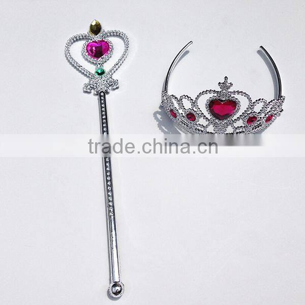 Wholesale electroplating plastic kids pink princess magic wand fairy beauty magic stick