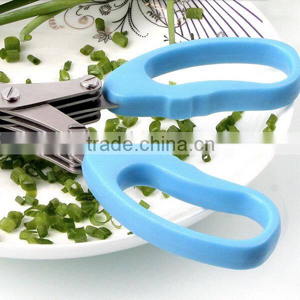 FDA approved stainless steel multifunctional magnetic kitchen multi-purpose shears scissors 5 layers herb scissors