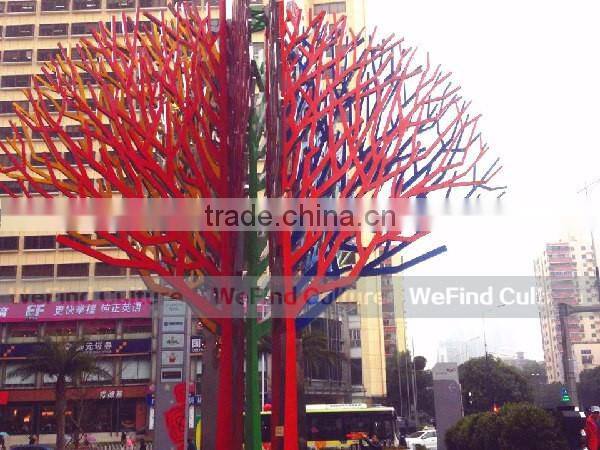 Outdoor Tree Shaped Lacquered Metal Welded Sculpture