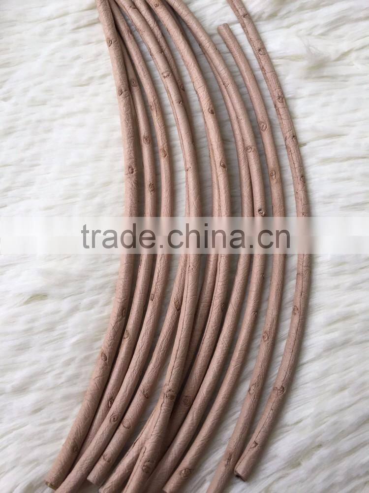 2016 Fashion Handmade Real Ostrich Leather Wristbands& Natural Color Leather Cord For Fashion Bracelet