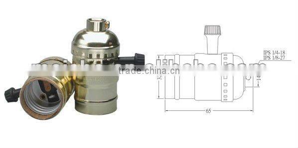 Locked 3 way rotary switch e27 lampholder