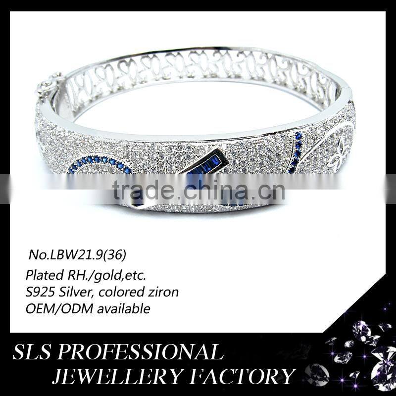 2015 white gold bangles latest designs 925 silver large fashion bangles sls jewelry brand bangle