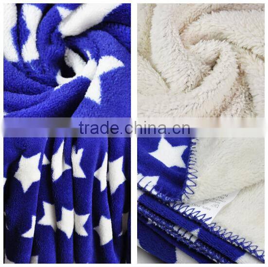 Decorative plain desig home stars digital print blanket
