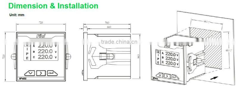 SPM32 72*72mm digital power meter