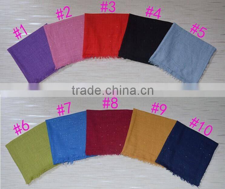 New Design Ladies Fashion Tassel Cotton Glitter Muslim Hijab Square Scarf