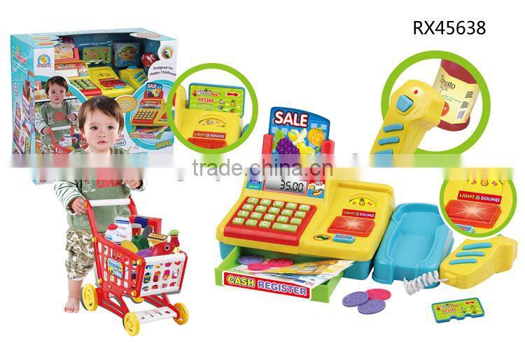 Funny electronic cash register toy with light and music