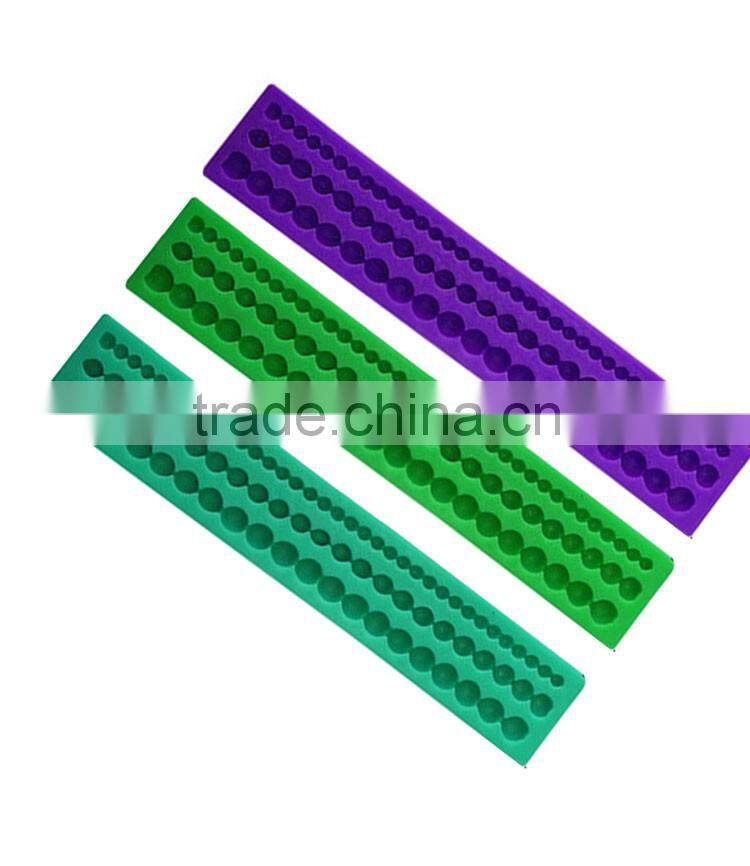 3D Pearl Necklace Bead Shapes Fondant Cake Mold Clay Silicone Decor Tools