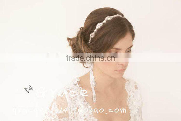 Bridal Hair Accessories, Vintage Inspired Rhinestone Crystal Bridal Headband Wedding Flower Tiara Headpiece