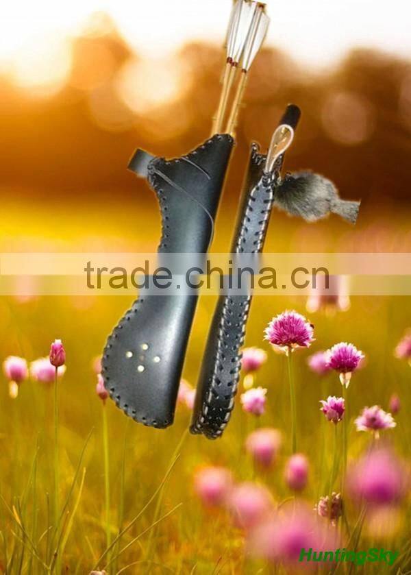 Traditional Archery Cowhide Leather Arrow Quiver For Archery Shooting