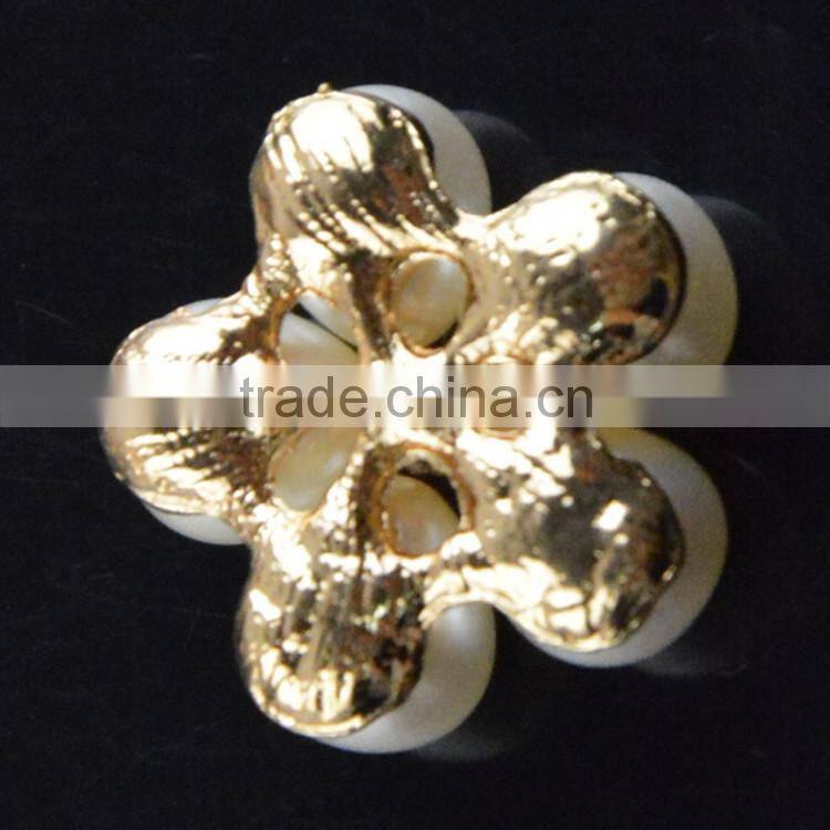 20MMM Wholesales Fancy Alloy Pearl Flower Crystal Rhinestone Button For Jewelry Garment Accessory