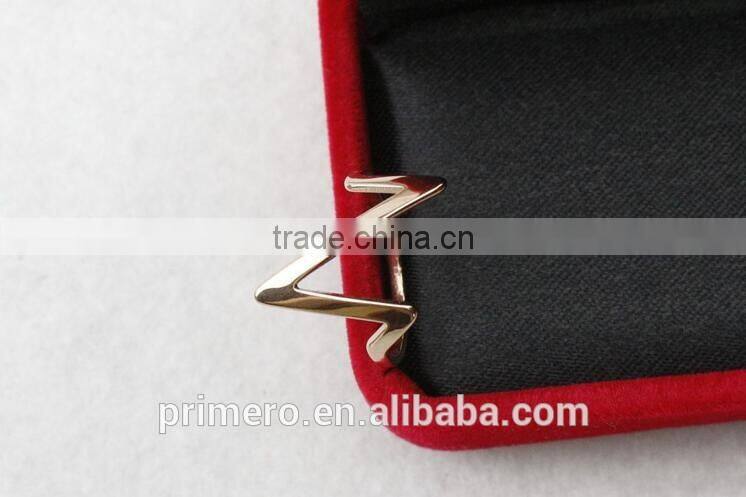 18K Rose Gold Plating Lightning Design Finger Rings Fashion Stainless Steel Jewelry Wholesale