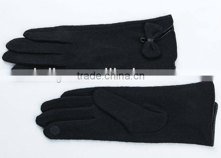 magic knitted woolen glove with matching bow tie on vent