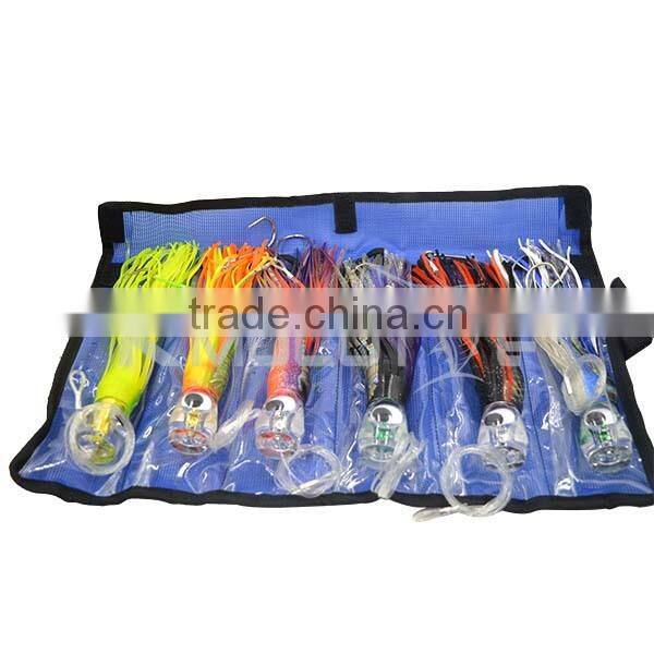 Mouse over image to zoom 6x-Pusher-Trolling-Fishing-Lures-Rigged-Skirted-Big-Game-Marlin-Tuna-80lb-line 6x-Pusher-Trolling-Fis