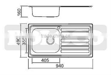 Stainless Steel Sinks 94*49cm BL-883