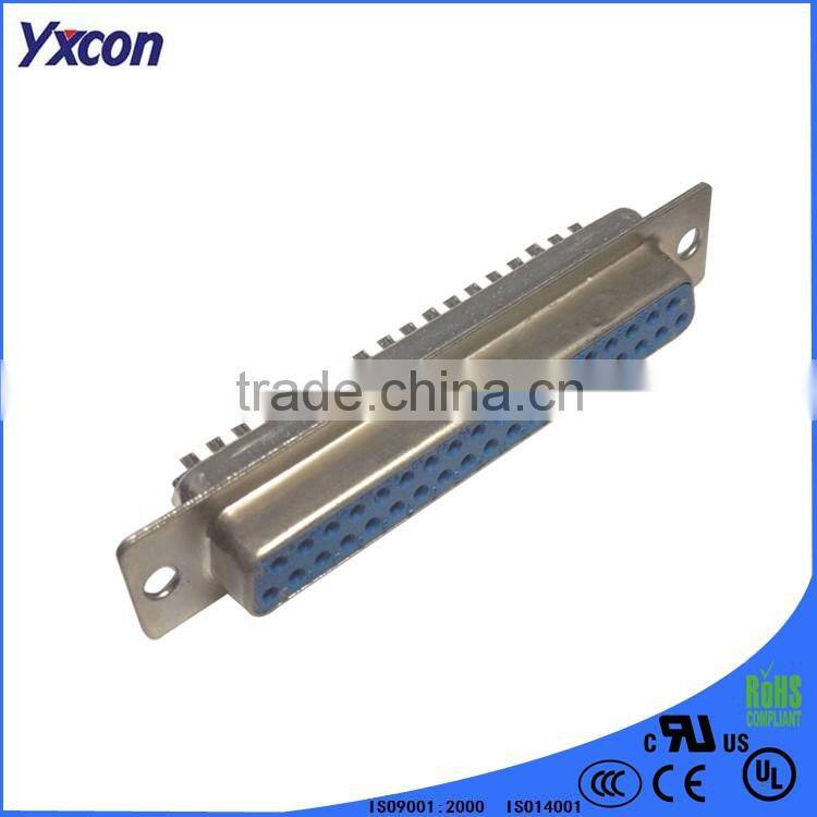 D-SUB connector three row with locating pegs blue color HDR connector