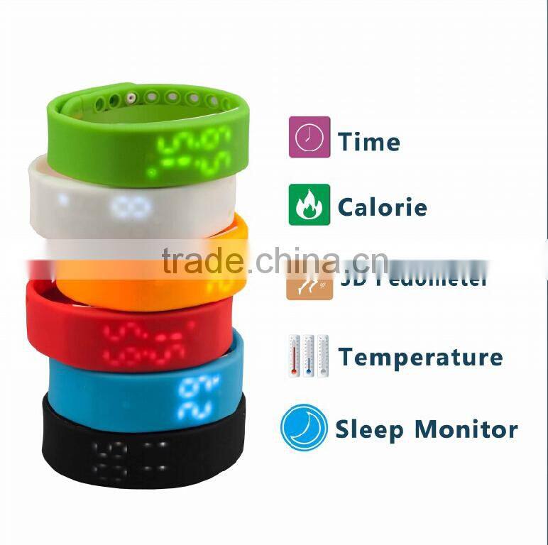 Fashion LED screen smart bluetooth silicone bracelet watch with 3D USB port