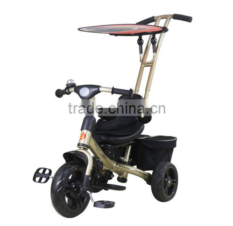 Baby Tricycle/quality baby stroller/baby bicycle with pedals, rear bags, sun-fender, bell ring/ children bike YQ10-36