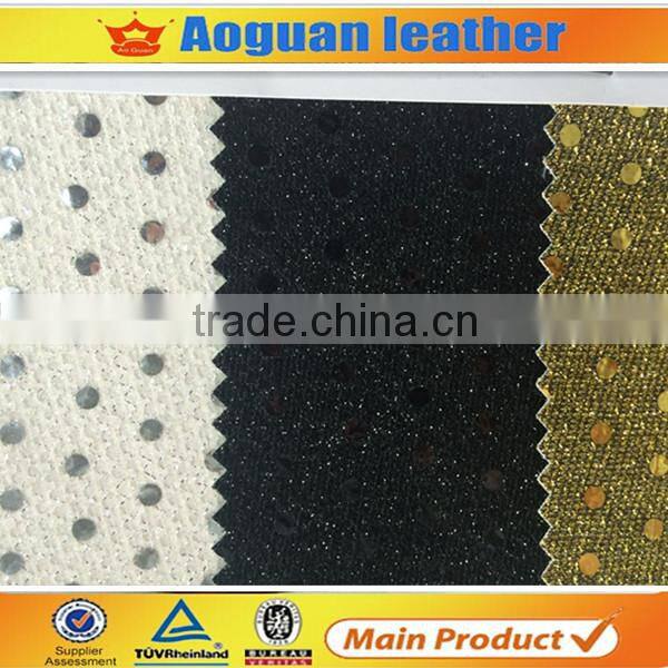 2016 new design ladies shoes material fashion shiny sequin glitter fabric for shoes women hot sell in india market T5795