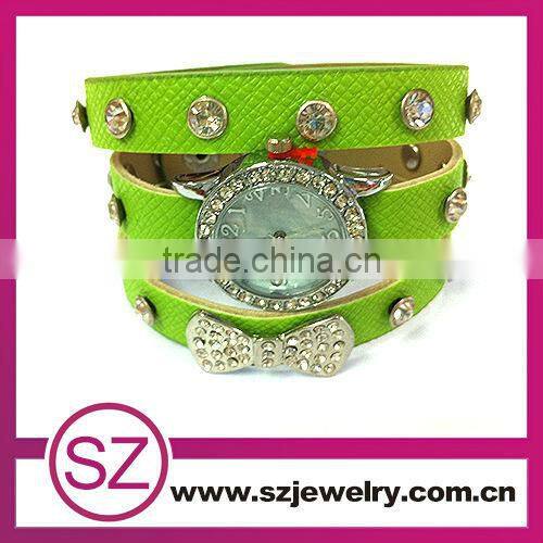 SWH0640 china leather bracelet guangzhou watch wholesale with flower and birds