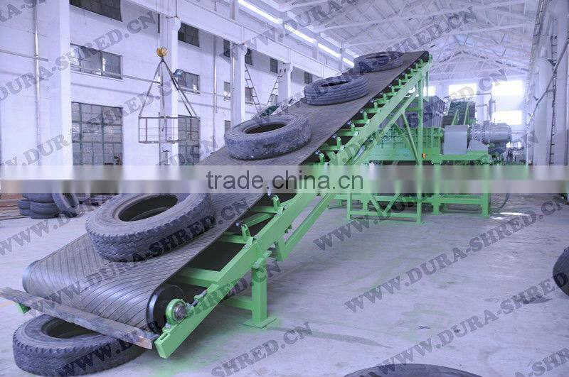 Low RPM double shaft shredder machine for rubber chips