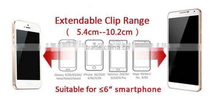 360 degree rotating cellphone Tripod Adapter Monopod Mount Holder with dual 1/4"-20 screw hole for small and big smartphone