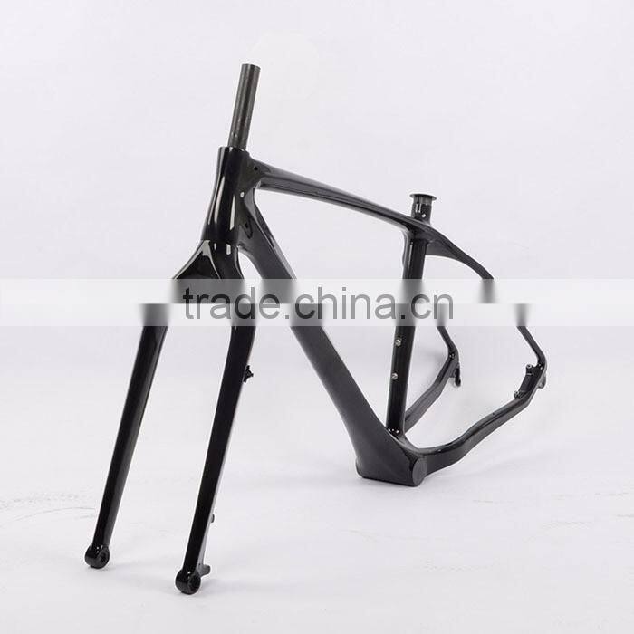 100% full real carbon snow bike frame 3K/UD , fat tyre 26er carbon fiber snow bike frame with fork