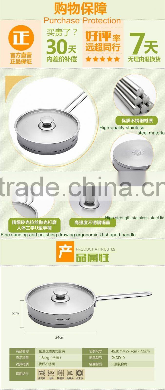 Charms no-stick stainless steel square deep fry pan