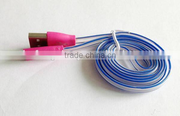 Wholesale tangle-free light up usb charging charger cable for iphone