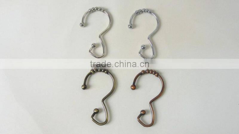 100% metal shower curtain hooks/304 stainless steel curtain hooks