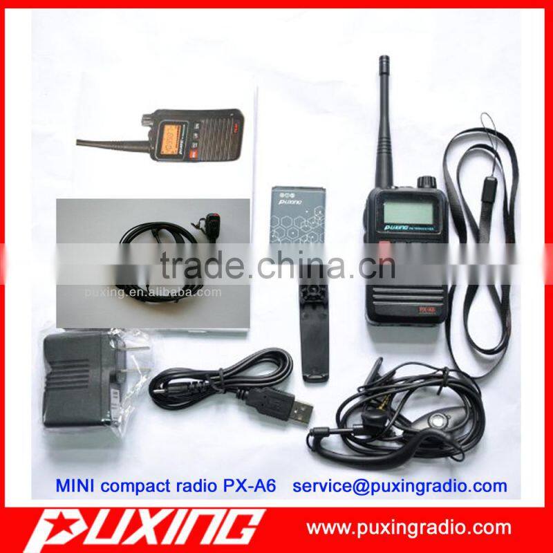 0.5W/ 2W MINI PMR two way radio PX-A6 professional compact 50 CTCSS 104 DCS VOX