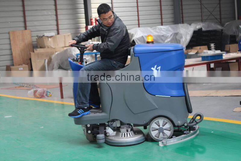 Wide Cleaning Path Double Brush Floor Scrubber Drier Machine