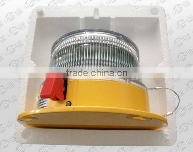 TY32S Solar powered LED aviation light/Solar obstruction light/obstacle light/Red flash aircraft warning light