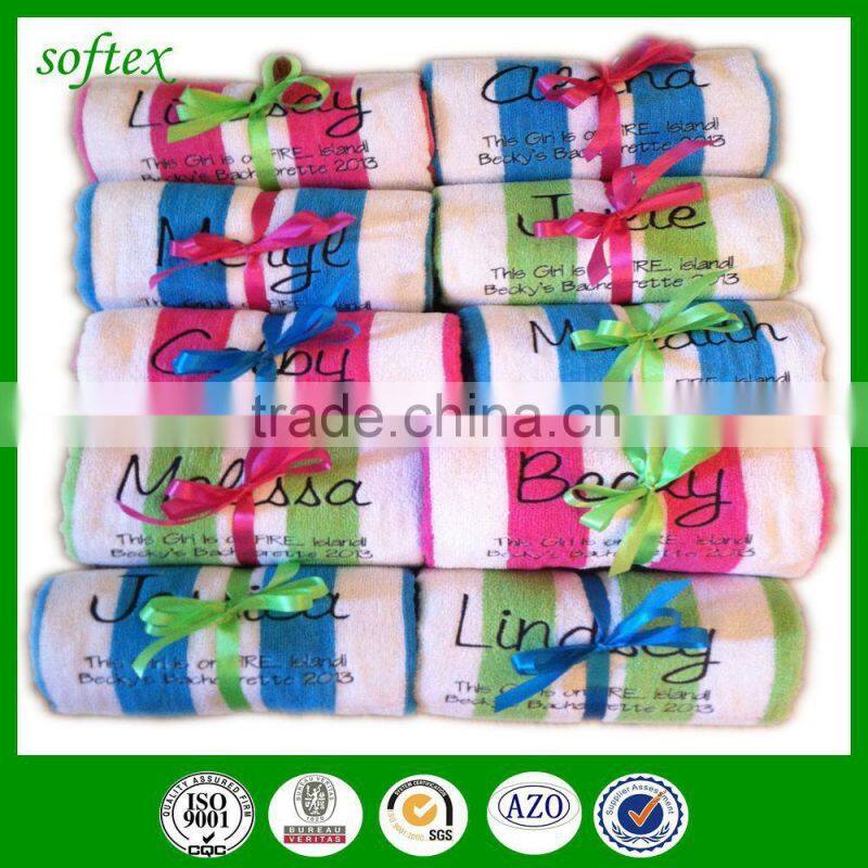 direct buy china cotton personalized striped monogrammed beach towel