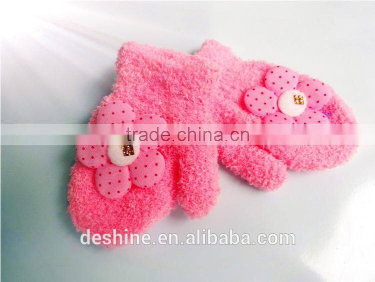 wholesale fleece children sun flowers baby gloves ST111
