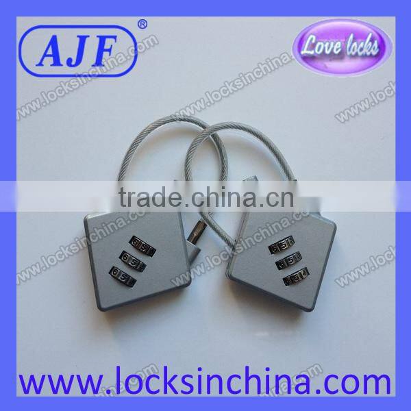 AJF Newest cable travel luggage silver padlock