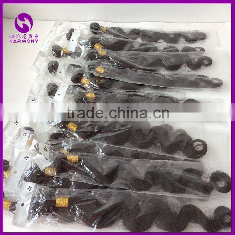 24inch Length Cheap NO-REMY HAIRS WEFT Natual Color Body Wave Texture for Brazil Market
