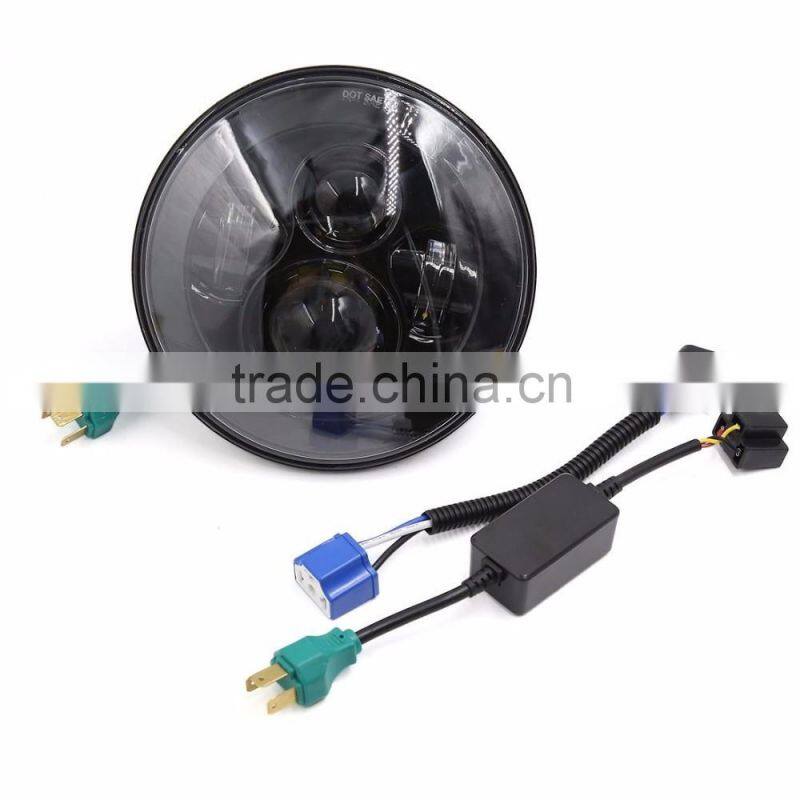 7" LED Headlight For Harley Daviddson Motorcycle Black Chrome Projector Daymaker HID LED Light Bulb JK Wrangler LED Headlamp