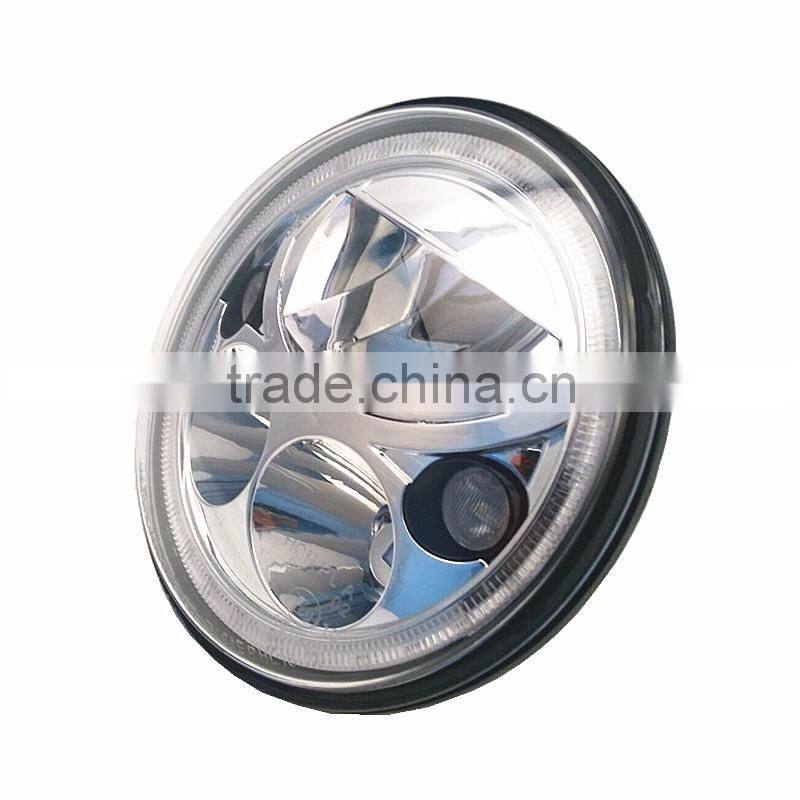 7" Round Chrome Full LED Halo Projector Headlights Lamps Wrangler TJ, JK, CJ, Harley Motorcycle bike