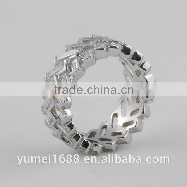 2014 new design fashion silver ring with AAA zircon