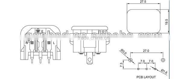 IEC C13 electrical plug and socket