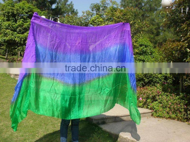 2016 High quality women 100% real belly dance veil silk Chinese belly dancing veils accessories