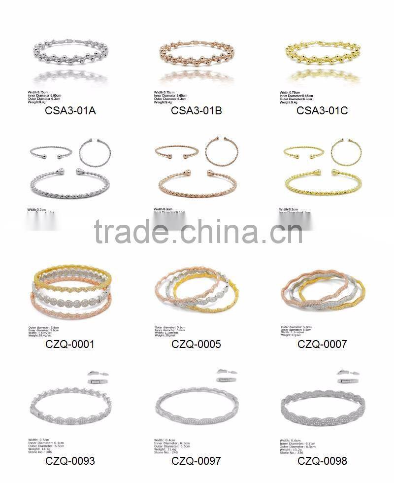 CZQ-0093 Sterling Silver Bangle 925 Solid Womens sterling Silver Latest Fashion Bangle