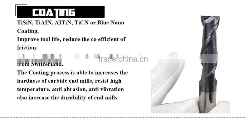 solid carbide double straight flute end mill for MDF