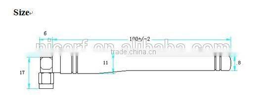 2015 2.4GHz Elbow Rod Antenna SW2400-WT106 2.4g High Gain Antenna 115mm