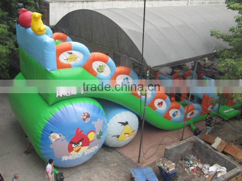 2015 Most popular for kids inflatable giant slide cartoon slide with bouncer game animal theme slide amusement park fun city