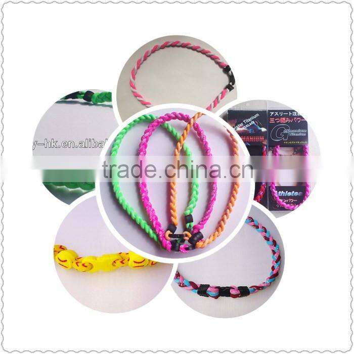 Triple braided titanium sports necklace,quad titanium sports necklace,titanium necklace making