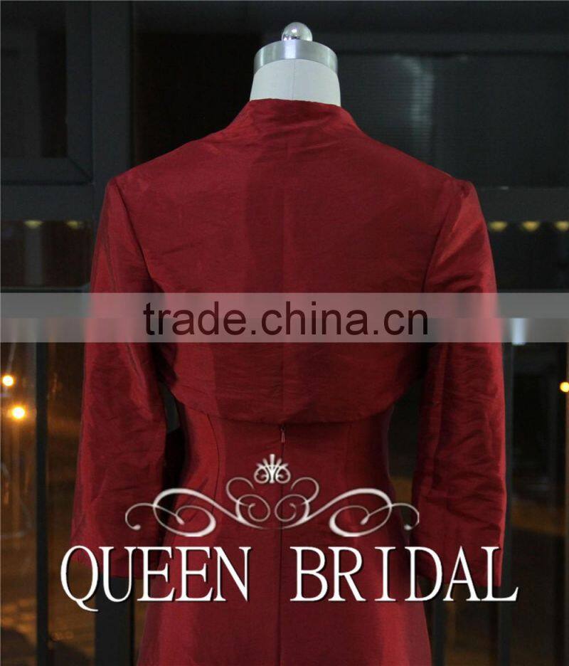 Real Works Wine Red Evening Dresses China with Detachable Cape 2015